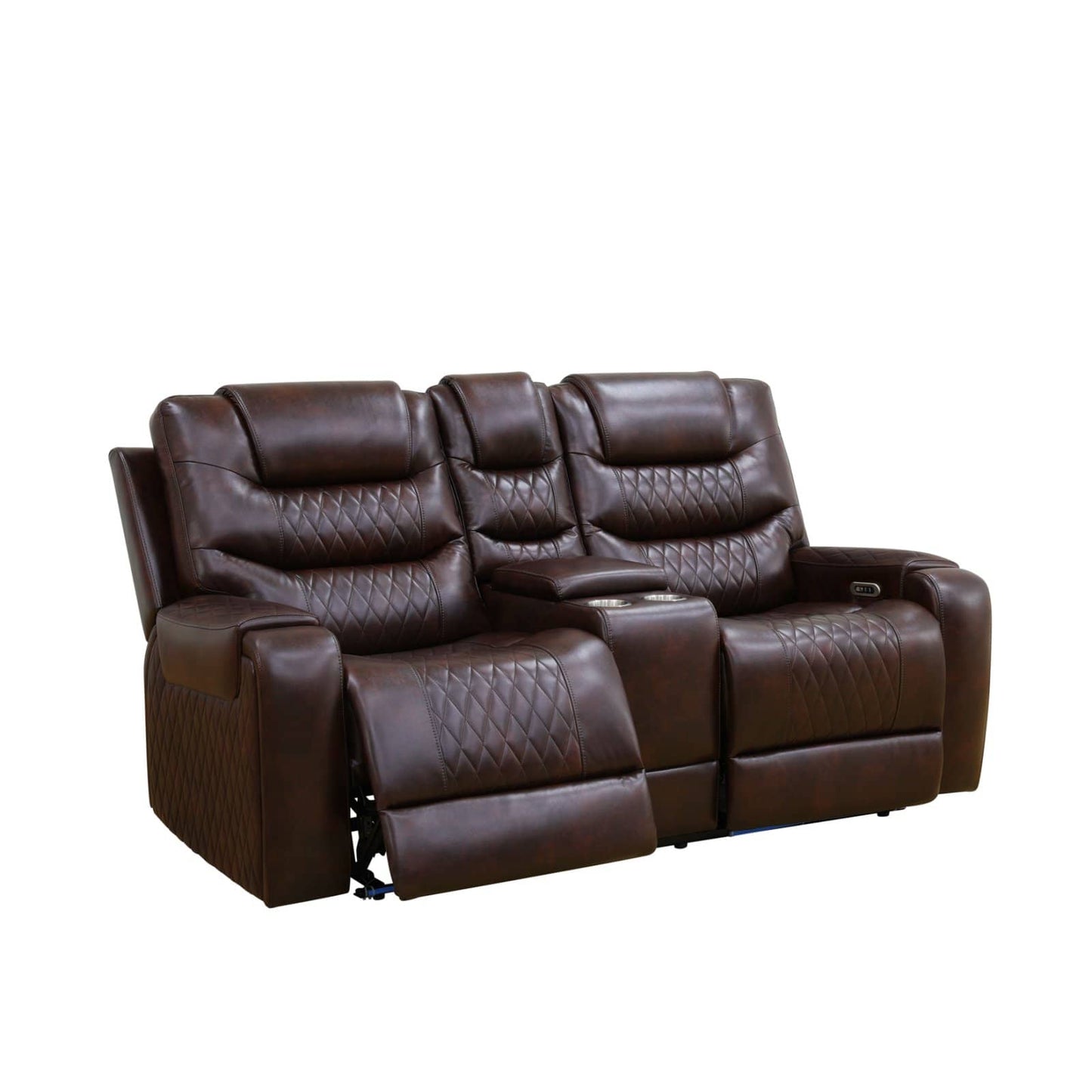 Monaco dark brown power reclining loveseat