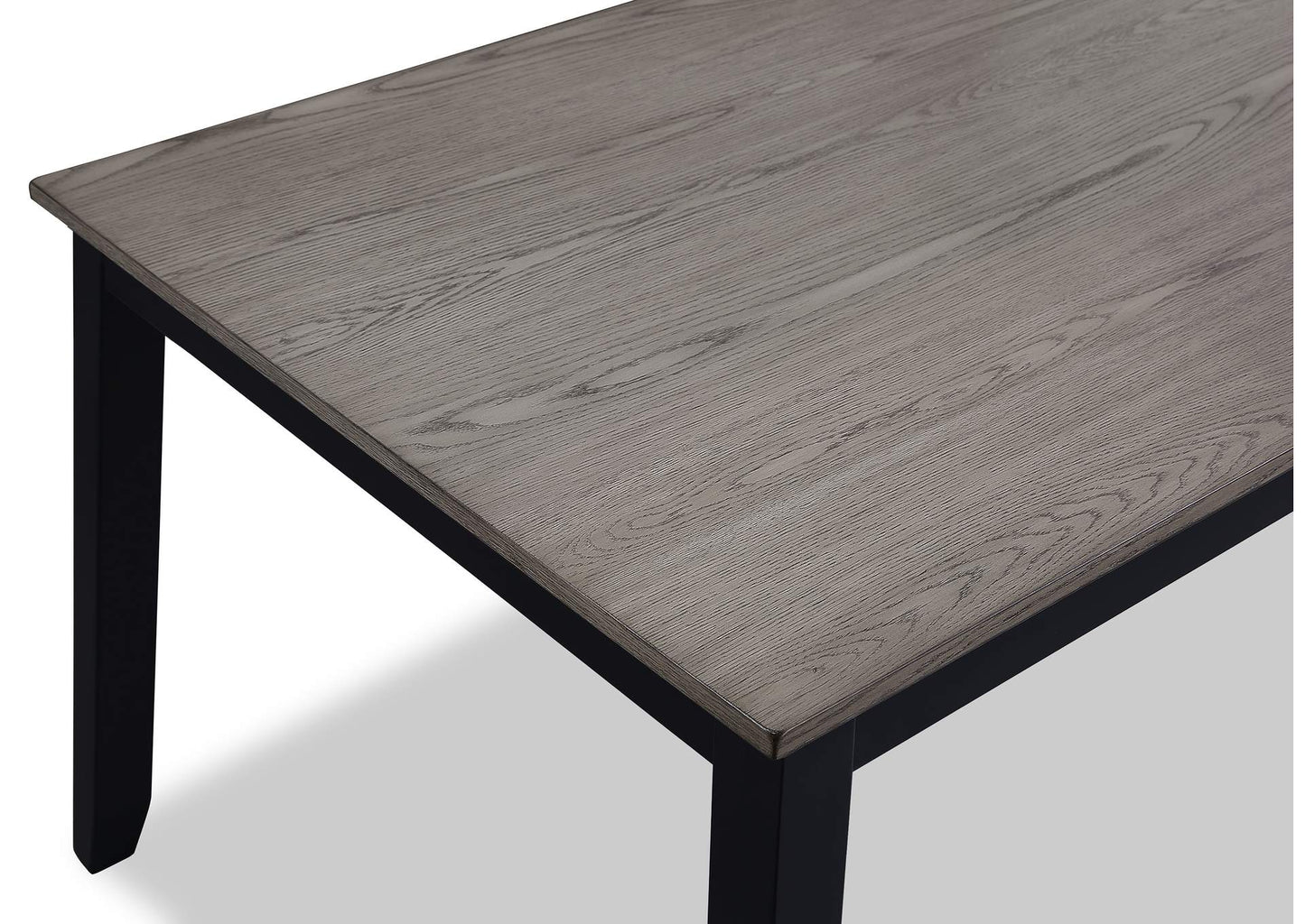 Angled view of Eloise dining set in espresso finish showcasing clean lines, rich wood tones, and upholstered seating for stylish everyday dining