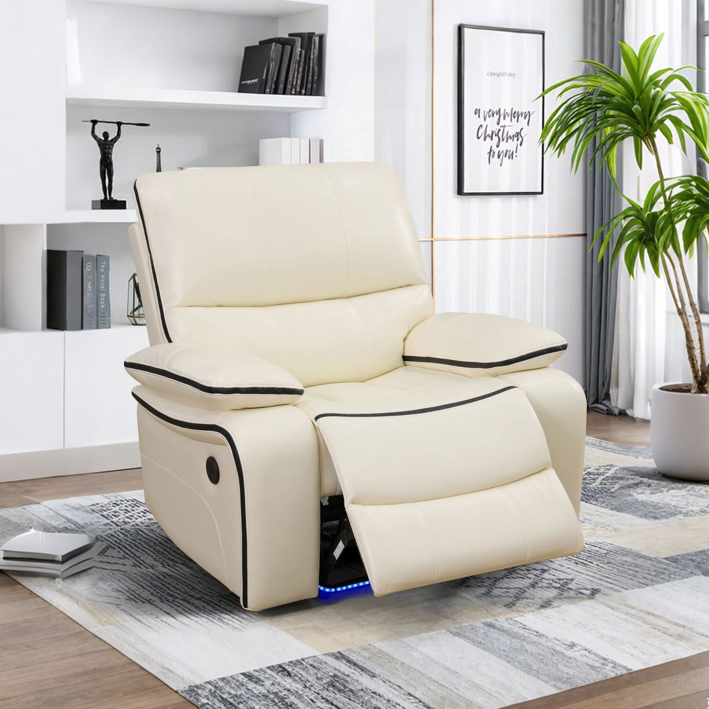 Jasmine Luxe white power reclining chair
