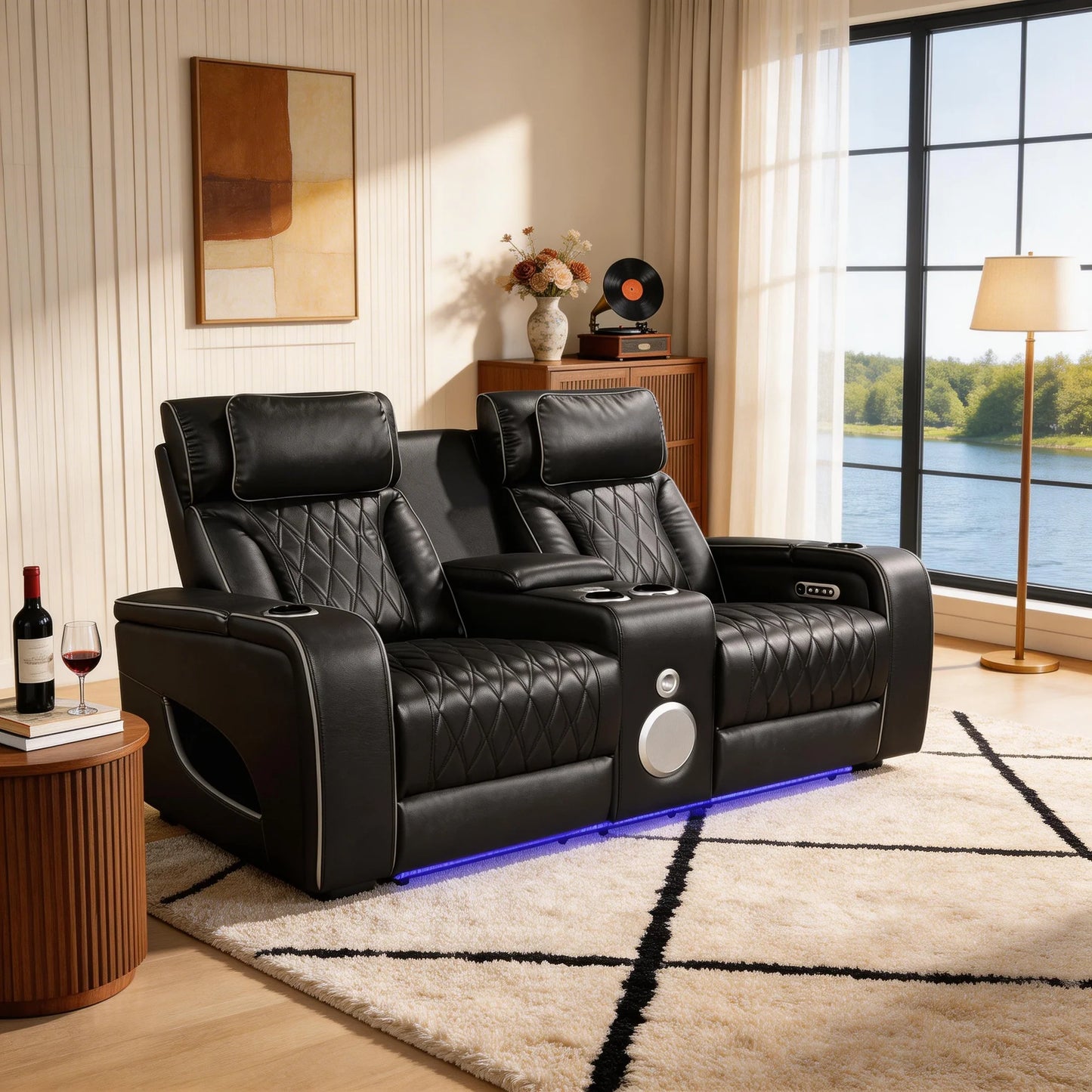 Jessie power reclining loveseat in black