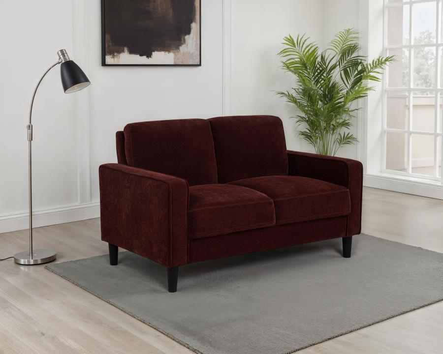 Ruth II Fabric Loveseat - Rust
