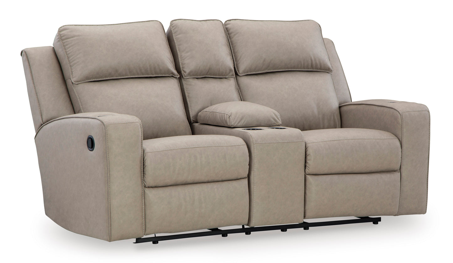 Lavenhorne reclining loveseat in pebble