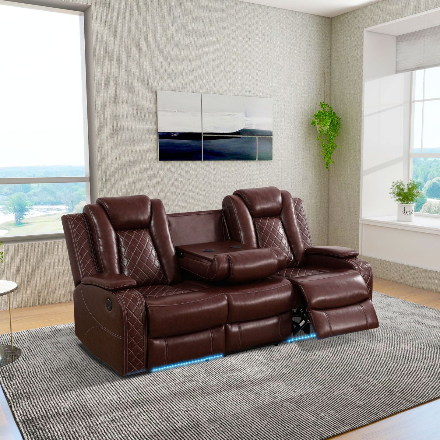 Orion power reclining sofa in red