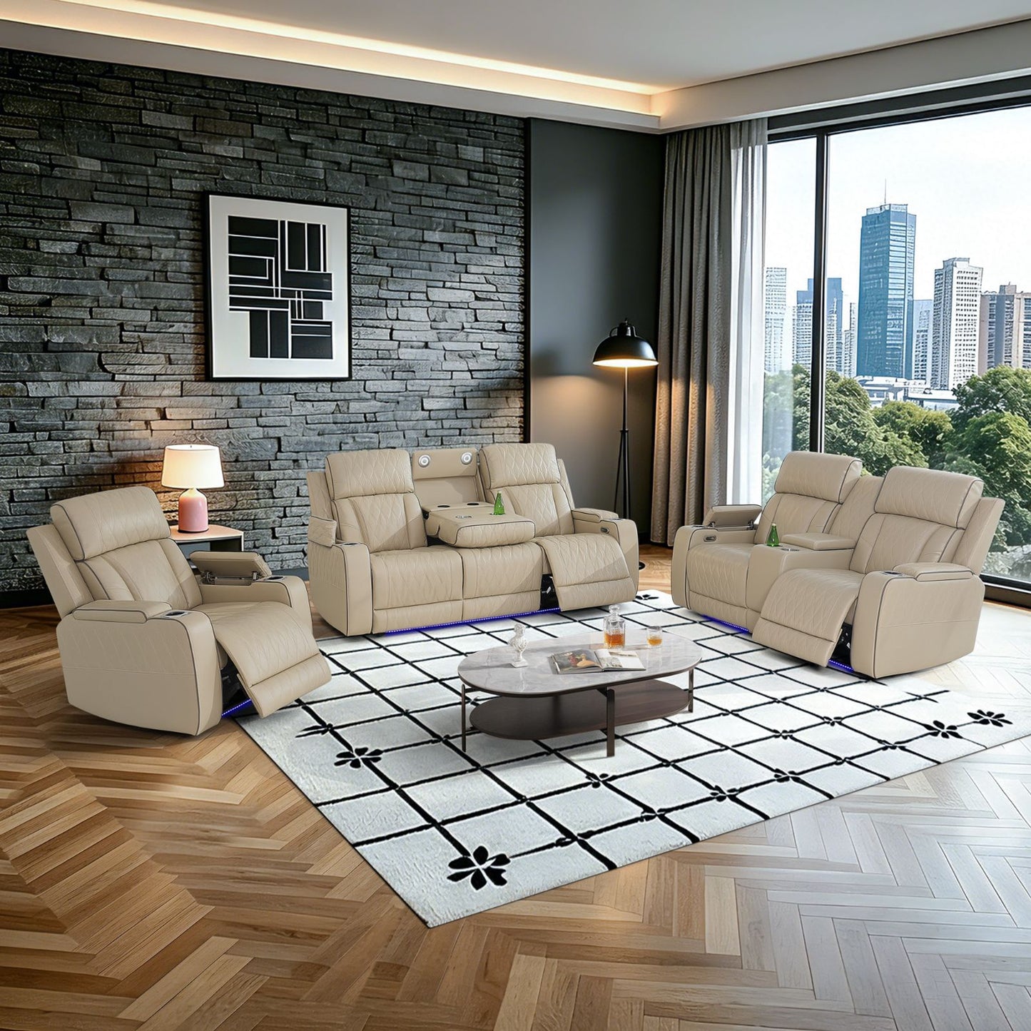 Aurora Luxe Power Reclining Sofa alternate view
