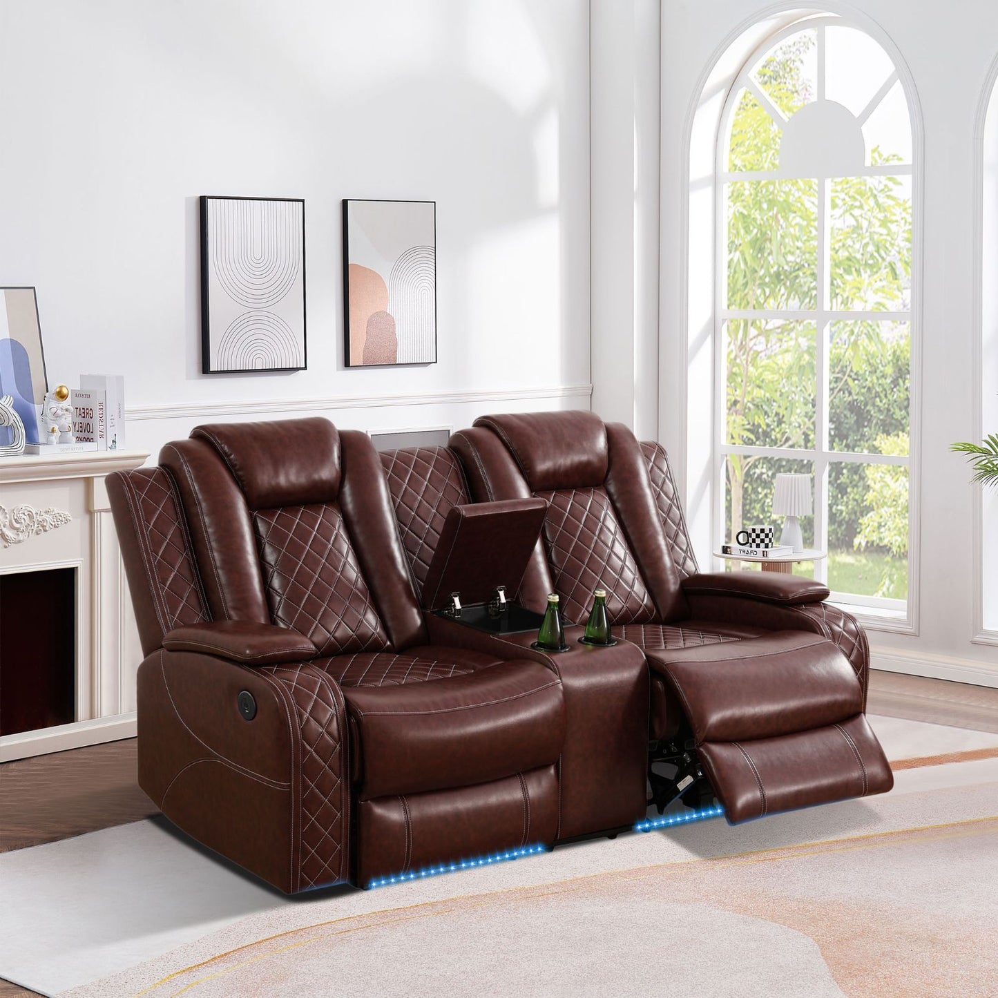Orion power reclining loveseat in red