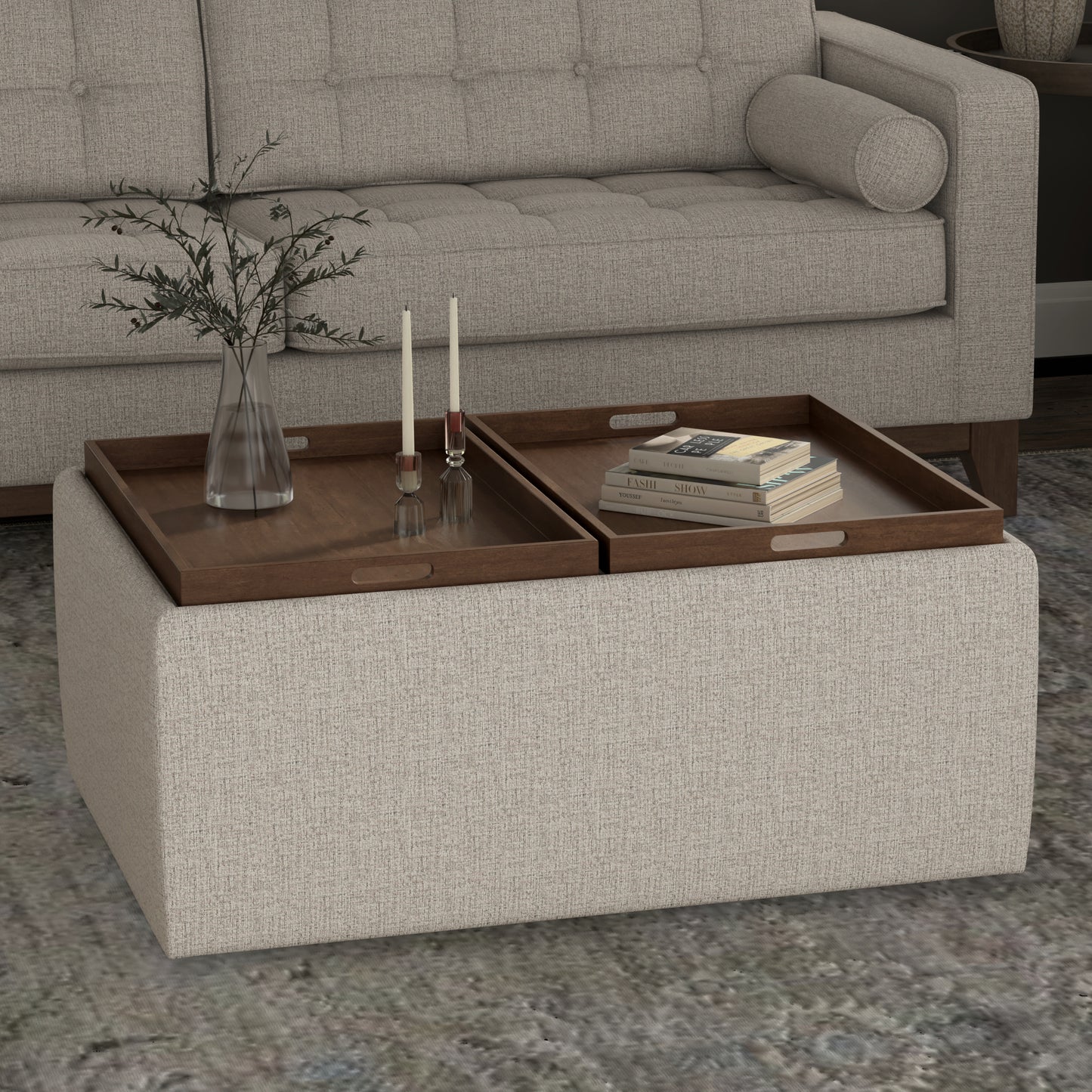 Presley Storage Ottoman - detail view