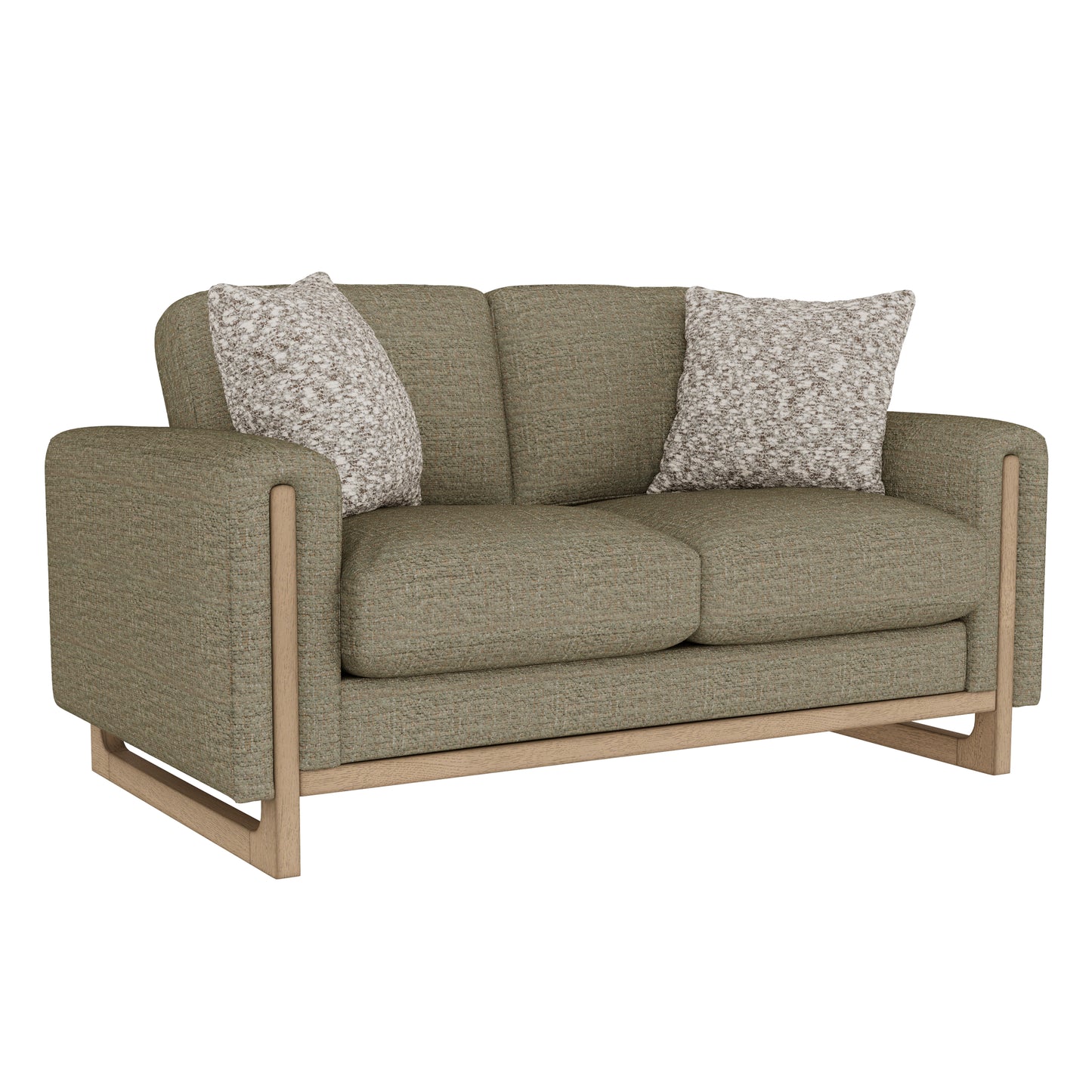 Sutton Place Olive Green Loveseat - detail view