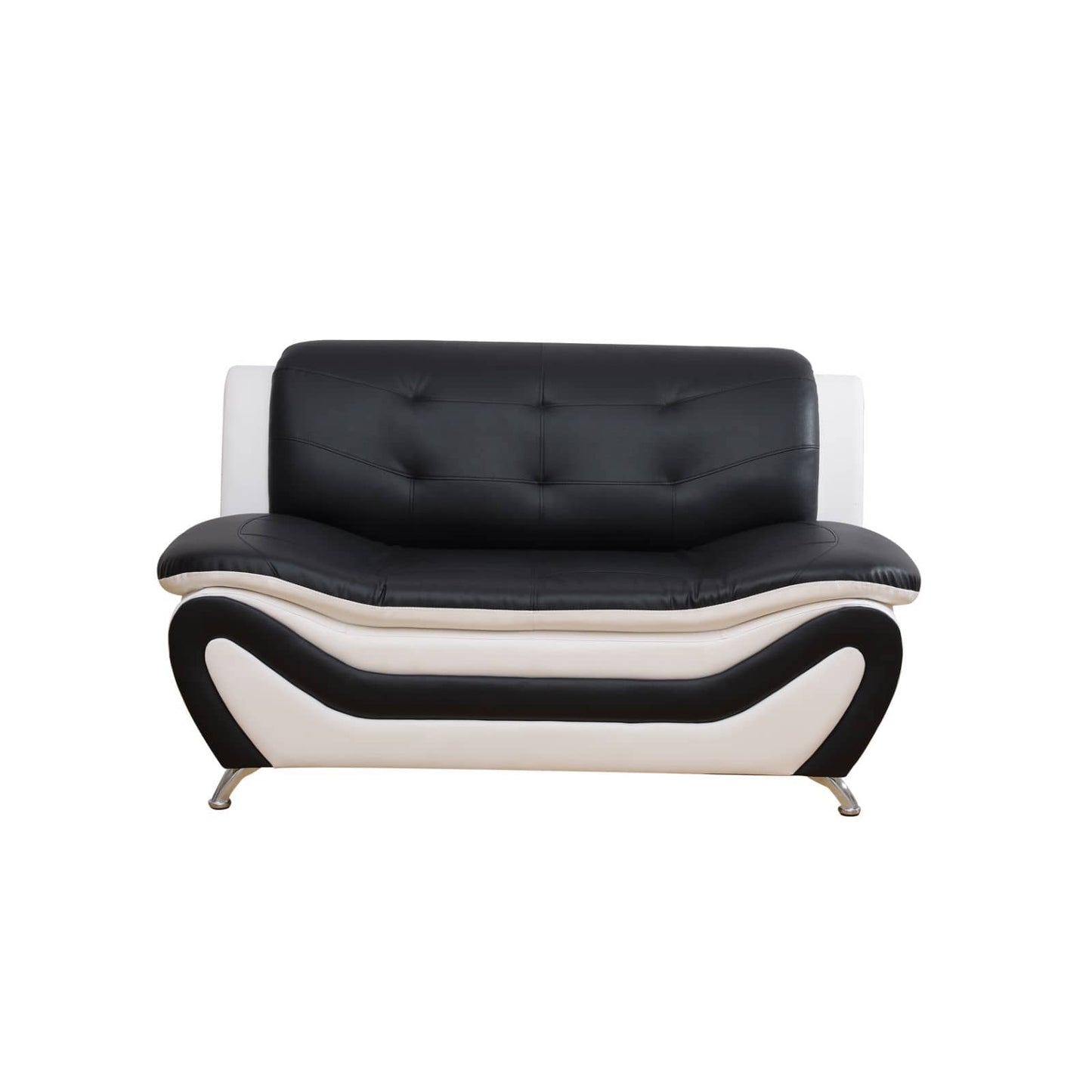 Black and white sofa on a white background