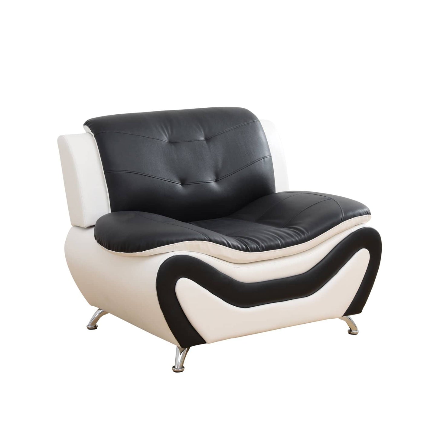 Black and white armchair on a white background