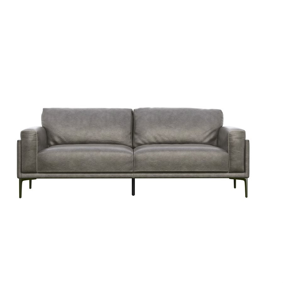 Stella Charcoal Leather Sofa - detail view