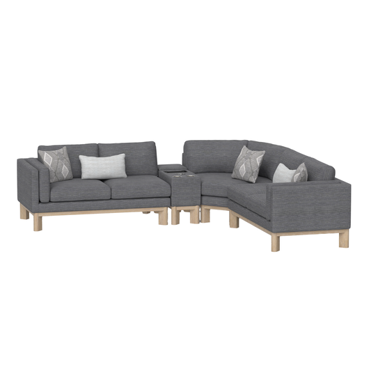 Maeve dark gray sectional with console