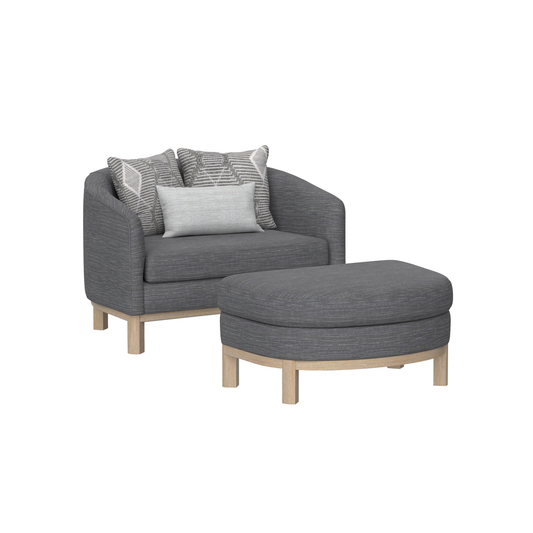 Maeve dark gray chair and storage ottoman