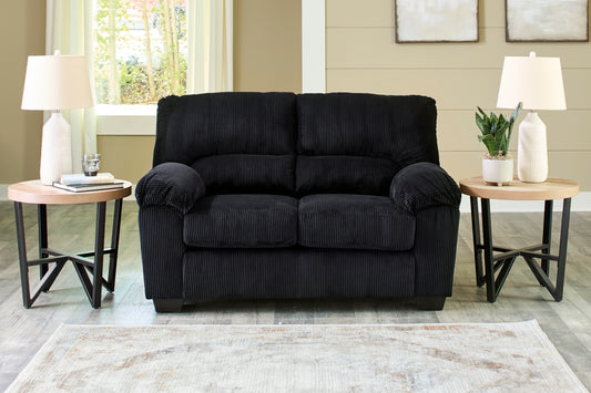 SimpleJoy Corduroy Loveseat - Onyx