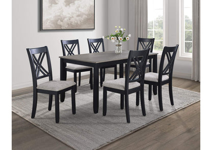 Eloise Collection dining set arranged in a modern dining room setting, emphasizing its rich finishes and inviting ambiance.