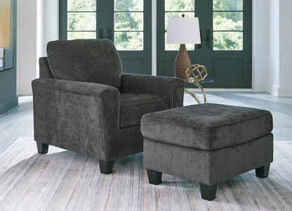 Erinslane Chair and Ottoman in Dusk