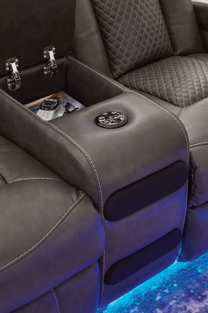 Fyne-Dyme Loveseat console in Shadow