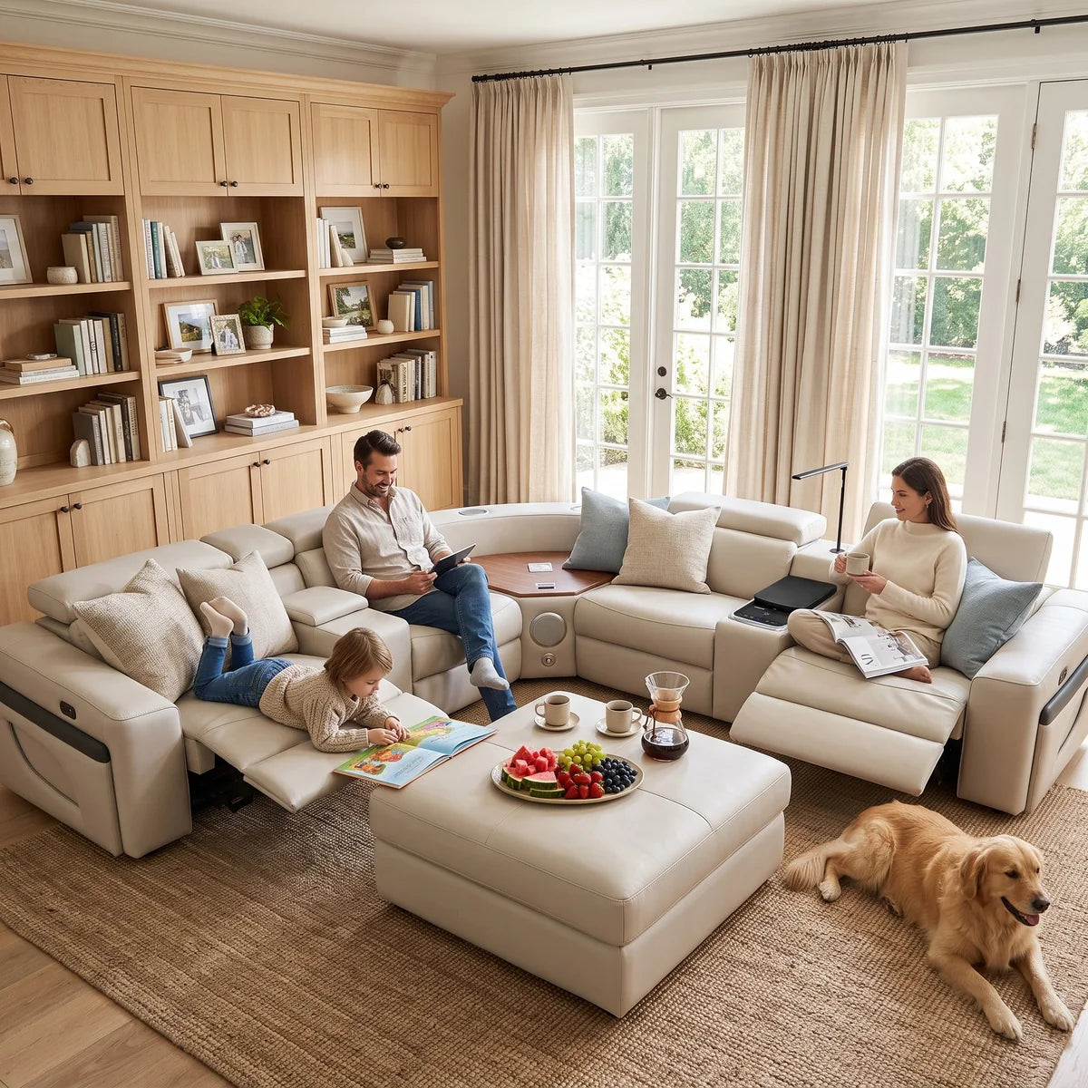 Veyron Power Reclining Sectional - Beige