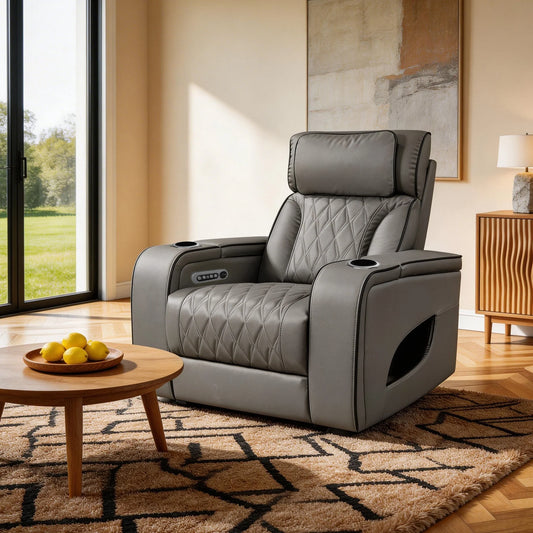 Jessie power reclining chair in gray