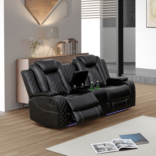 Orion power reclining loveseat in black