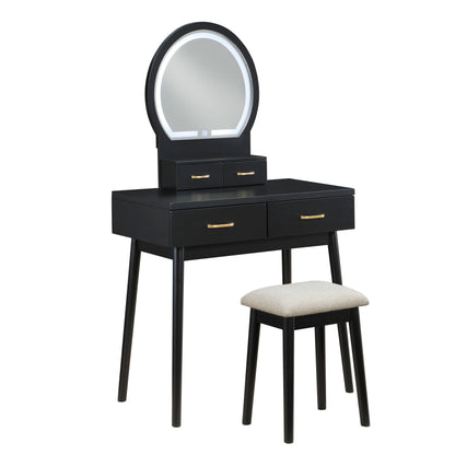 Detailed view of the Camilla Collection vanity's LED-lit framed mirror providing optimal lighting for beauty routines – available at Paty Furniture in Tacoma, Kent, and Burien.