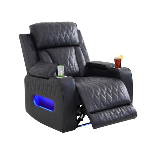 Eclipse power reclining chair in blackish-gray upholstery