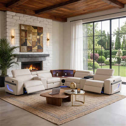 Veyron Power Reclining Sectional - Beige