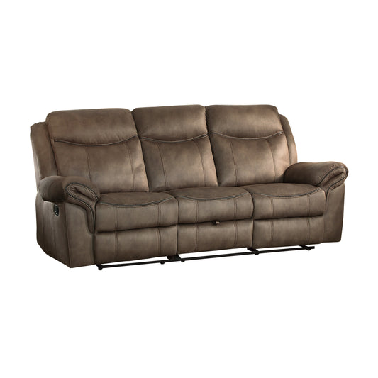 Aram Manual Reclining Sofa in Brown Polished