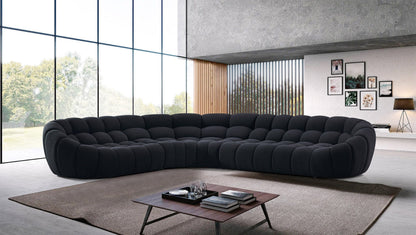 Yolonda Black Fabric Sectional Sofa