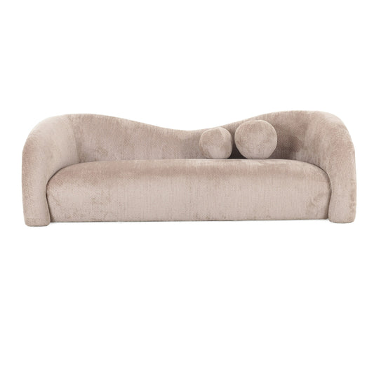 Calico Contemporary Beige Weave Fabric 3-Seat Sofa