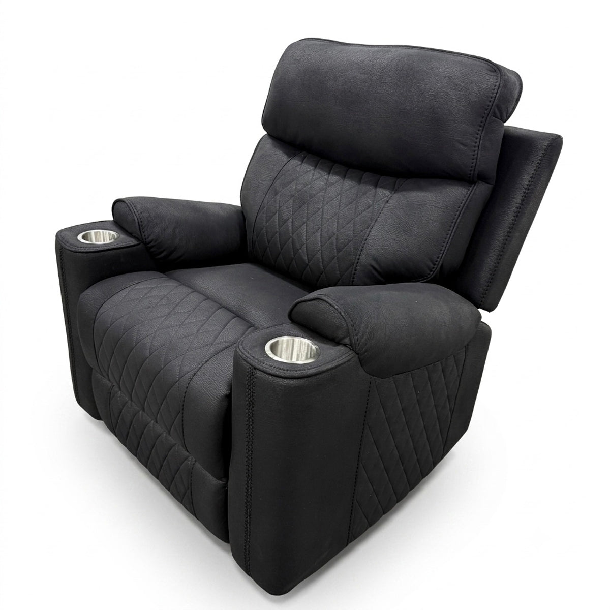 Noir black high-performance fabric rocker recliner