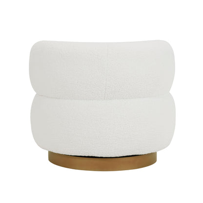 Detailed view of the Novella Collection swivel chair's gold-finished solid wood base, highlighting its modern design – available at Paty Furniture in Tacoma, Kent, and Burien.