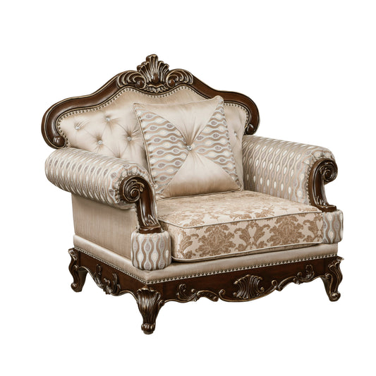 Balthasar traditional brown chenille chair