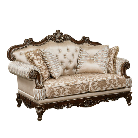 Balthasar traditional brown chenille loveseat