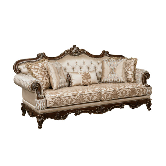 Balthasar traditional brown chenille sofa