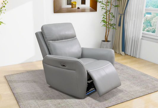 Grayson power reclining chair in light gray
