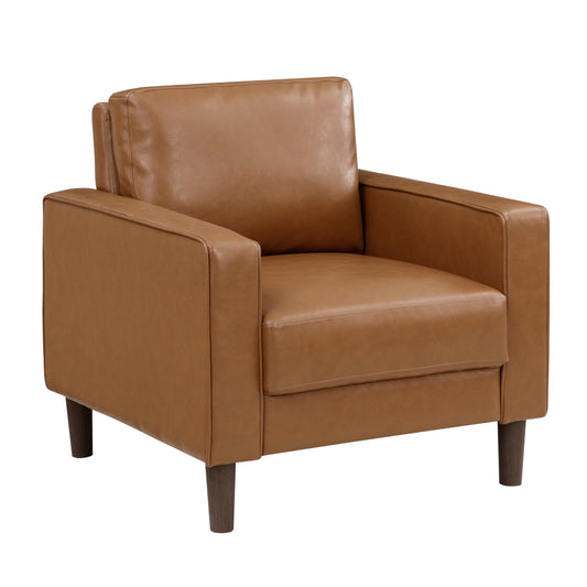 Malcolm brown faux leather chair