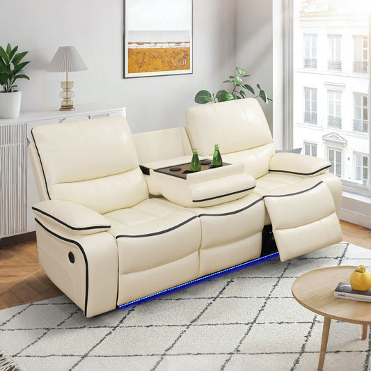 Jasmine Luxe white power reclining sofa