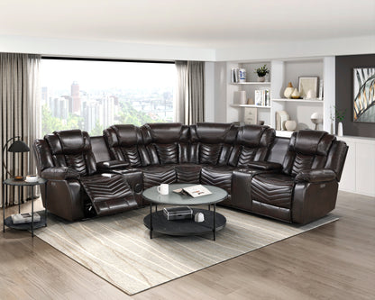 Ramone Collection power reclining sectional arranged in a modern living room, emphasizing its luxurious features and comfort – available at Paty Furniture in Tacoma, Kent, and Burien.

