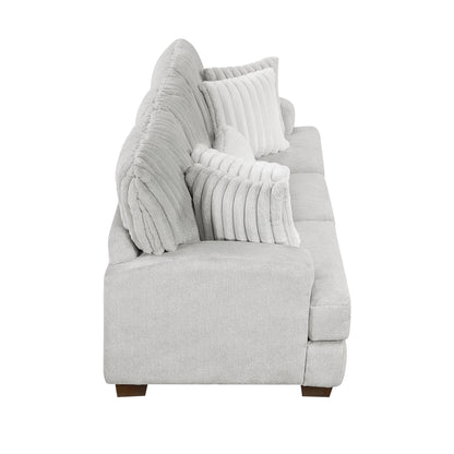 Top-down perspective of the Santiago Collection sofa, emphasizing the spacious seating area and channel-tufted design – available at Paty Furniture in Tacoma, Kent, and Burien.