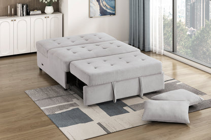 Desmond Collection convertible loveseat arranged in a contemporary living room setting, illustrating its versatility and modern style – available at Paty Furniture in Tacoma, Kent, and Burien.