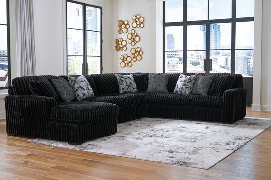 Midnight-Madness 4-piece LAF sectional in black