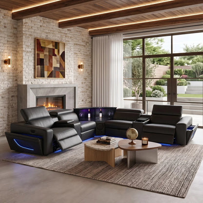 Veyron Power Reclining Sectional - Black