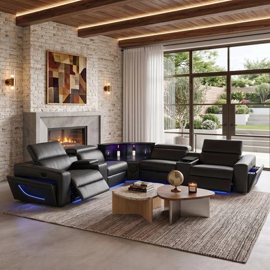 Veyron Power Reclining Sectional - Black