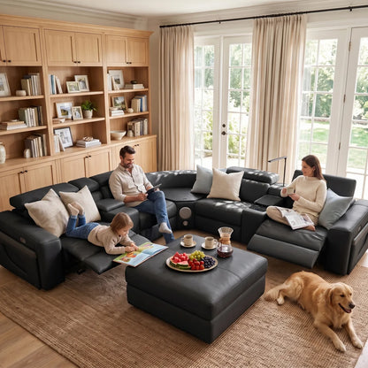 Veyron Power Reclining Sectional - Black