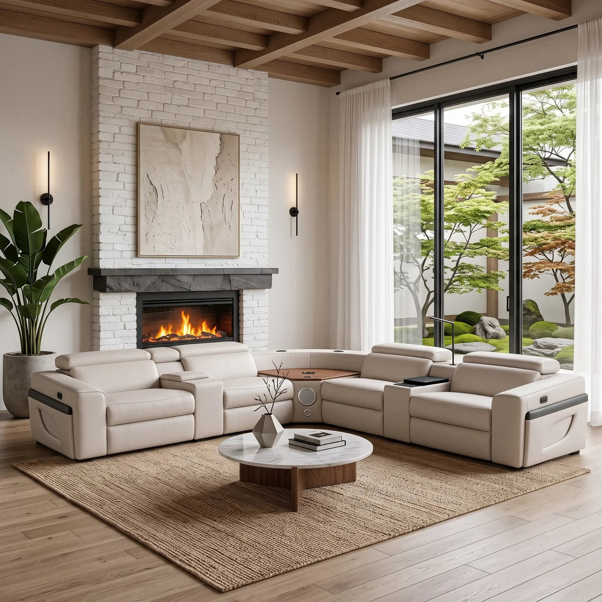 Veyron Power Reclining Sectional - Beige