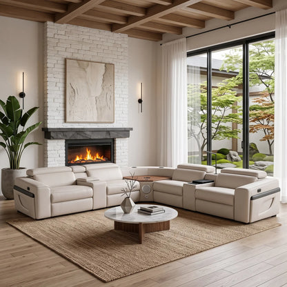 Veyron Power Reclining Sectional - Beige