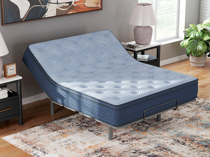 Peak 2.0 hybrid mattress shown in a staged bedroom setting – adjustable base compatible and ideal for couples