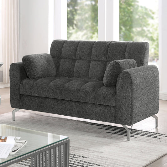 Lupin dark gray chenille loveseat