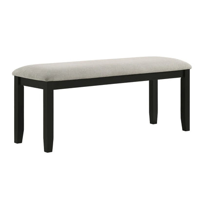 Folio Collection dining bench with black frame and upholstered seat – perfect for flexible seating and a communal dining experience