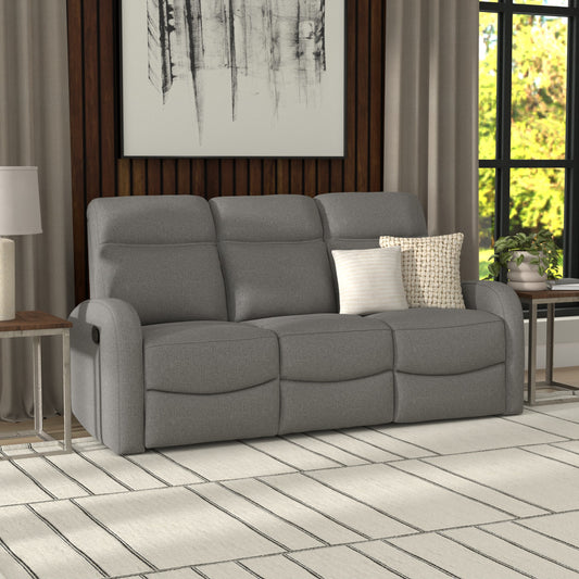 Benjamin reclining sofa in Charcoal – available at Paty Furniture in Tacoma, Kent, and Burien.